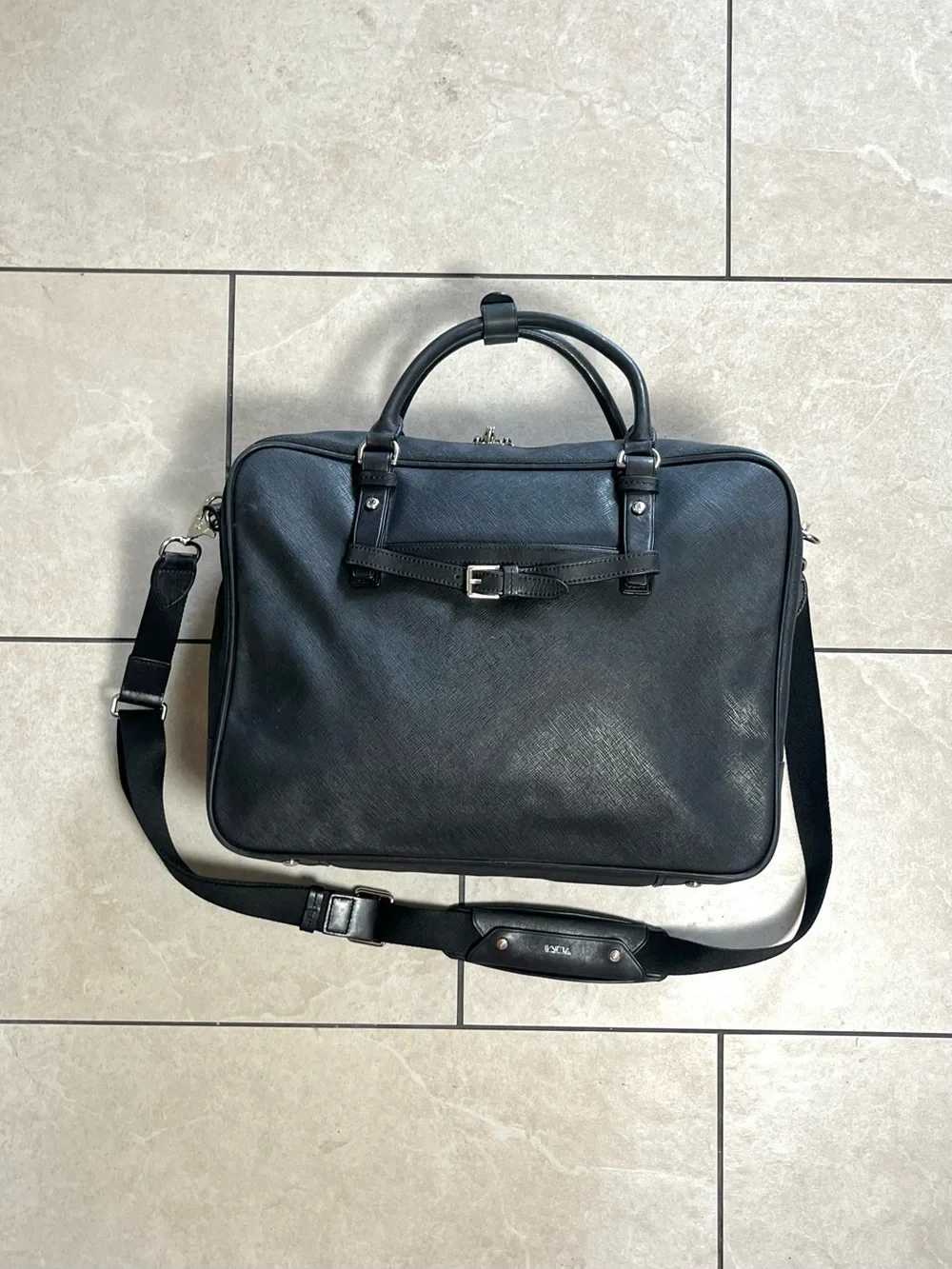 Tumi Black Leather Briefcase Bag (Read First)